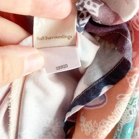 Soft Surroundings Butterfly Jardin D'eau Maxi Skirt Batik Watercolors NEW Large - Picture 6 of 14